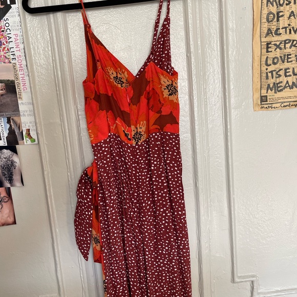 & Other Stories duo print midi dress, size: 2, 100% viscose - Picture 4 of 7